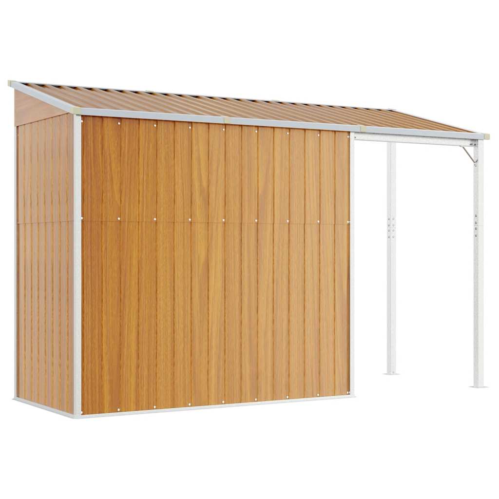 8720845888879_g_en_hd_4 vidaXL Garden Shed with Extended Roof Light Brown 277x107x181 cm Steel - Image 6