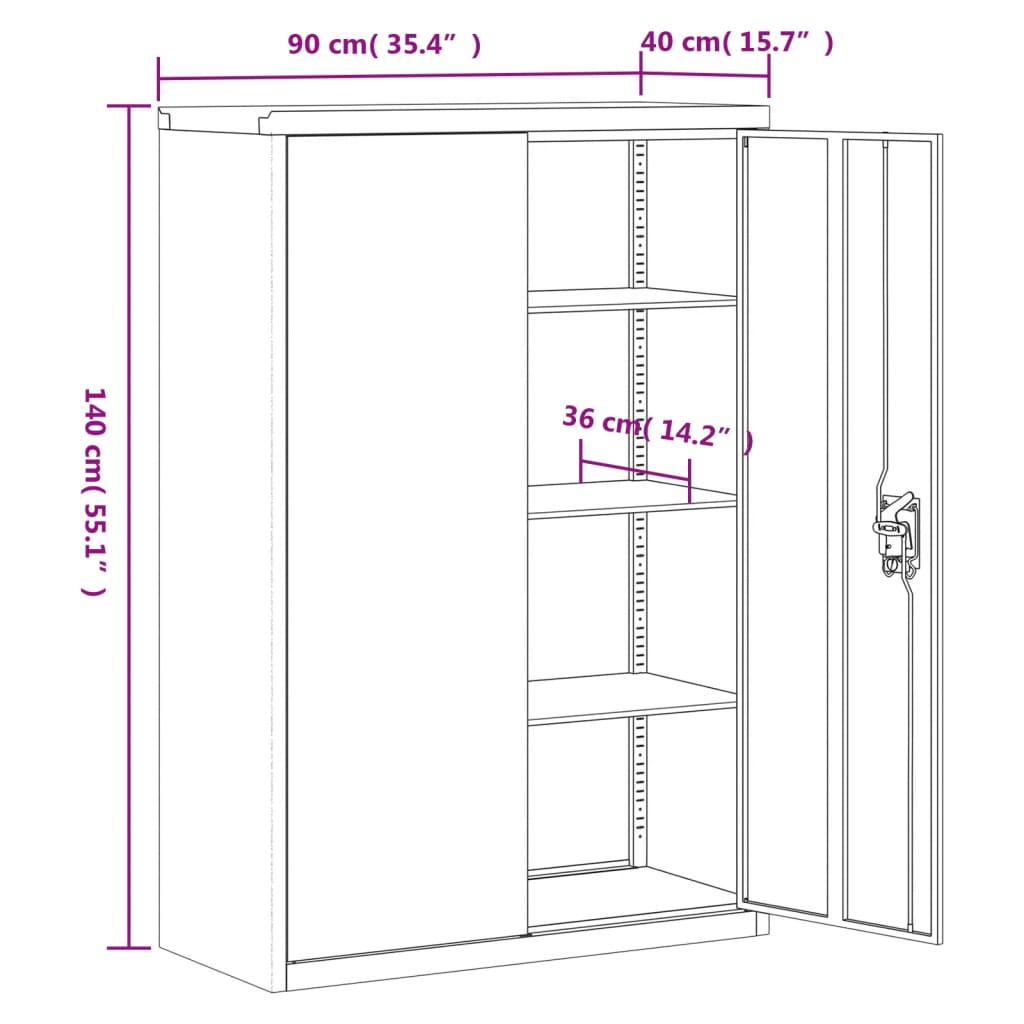 8720845889661_g_en_hd_8 vidaXL File Cabinet White 90x40x140 cm Steel - Image 11