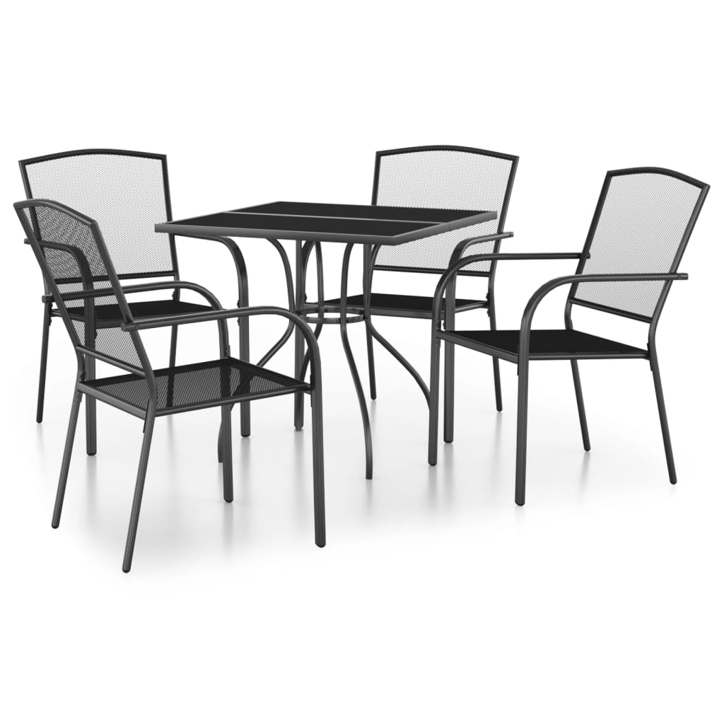 8720845889951_a_en_hd_1 vidaXL 5 Piece Garden Dining Set Anthracite Steel - Image 2