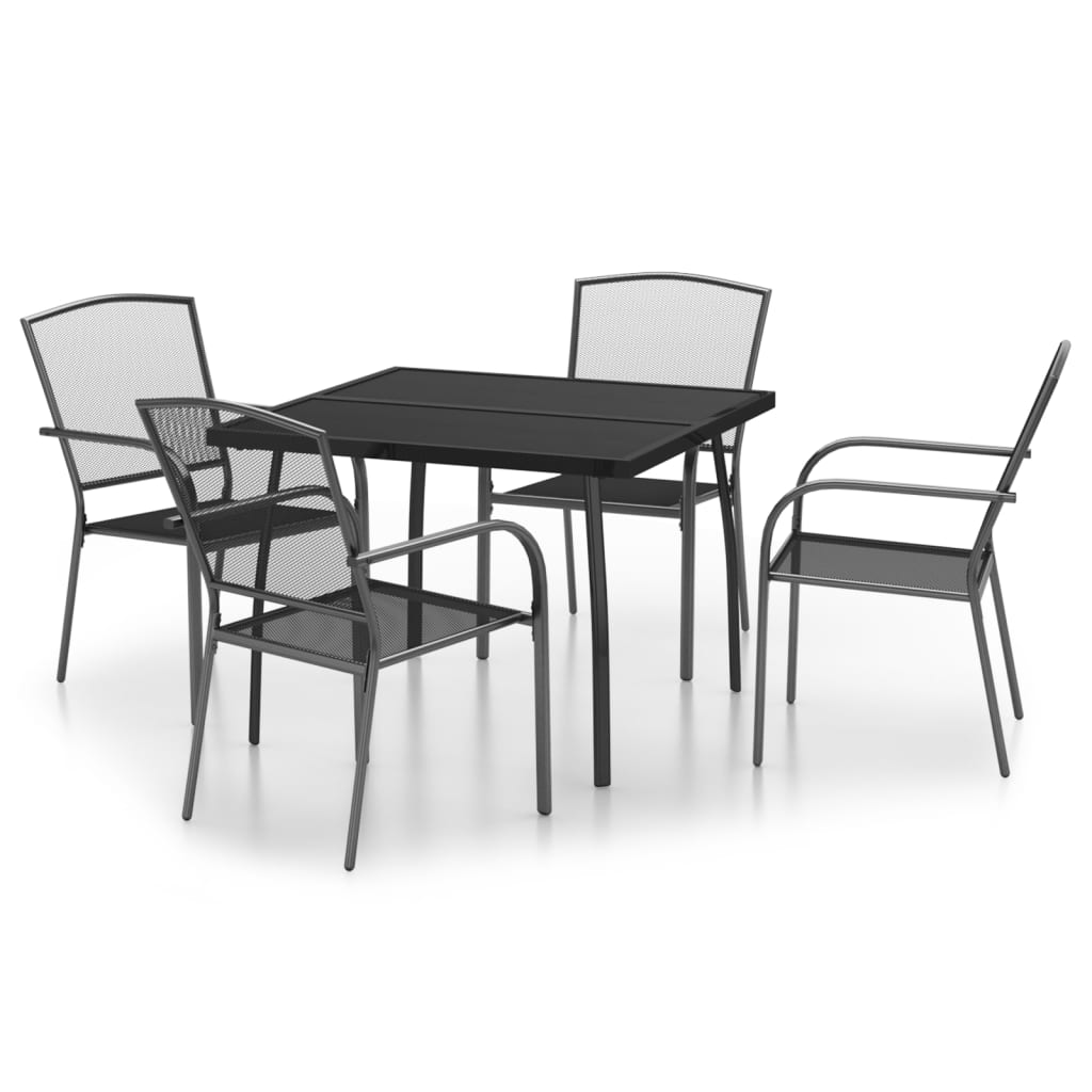 8720845889975_a_en_hd_1 vidaXL 5 Piece Garden Dining Set Anthracite Steel - Image 2