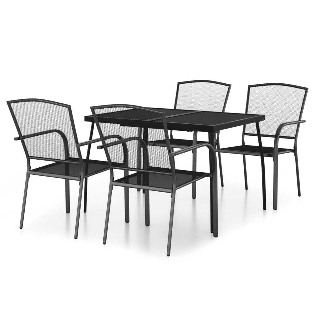 8720845889999_a_en_hd_1 vidaXL 5 Piece Garden Dining Set Anthracite Steel - Image 2