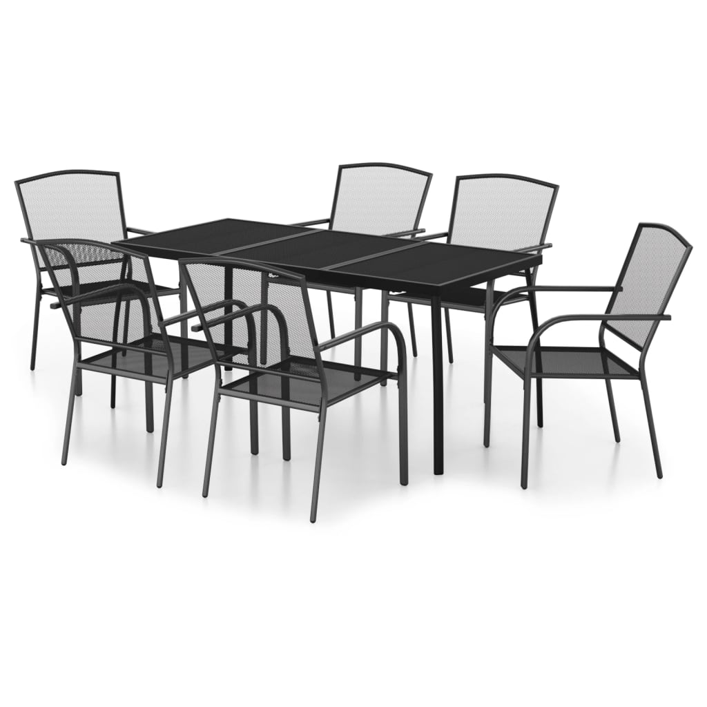 8720845890001_a_en_hd_1 vidaXL 7 Piece Garden Dining Set Anthracite Steel - Image 2