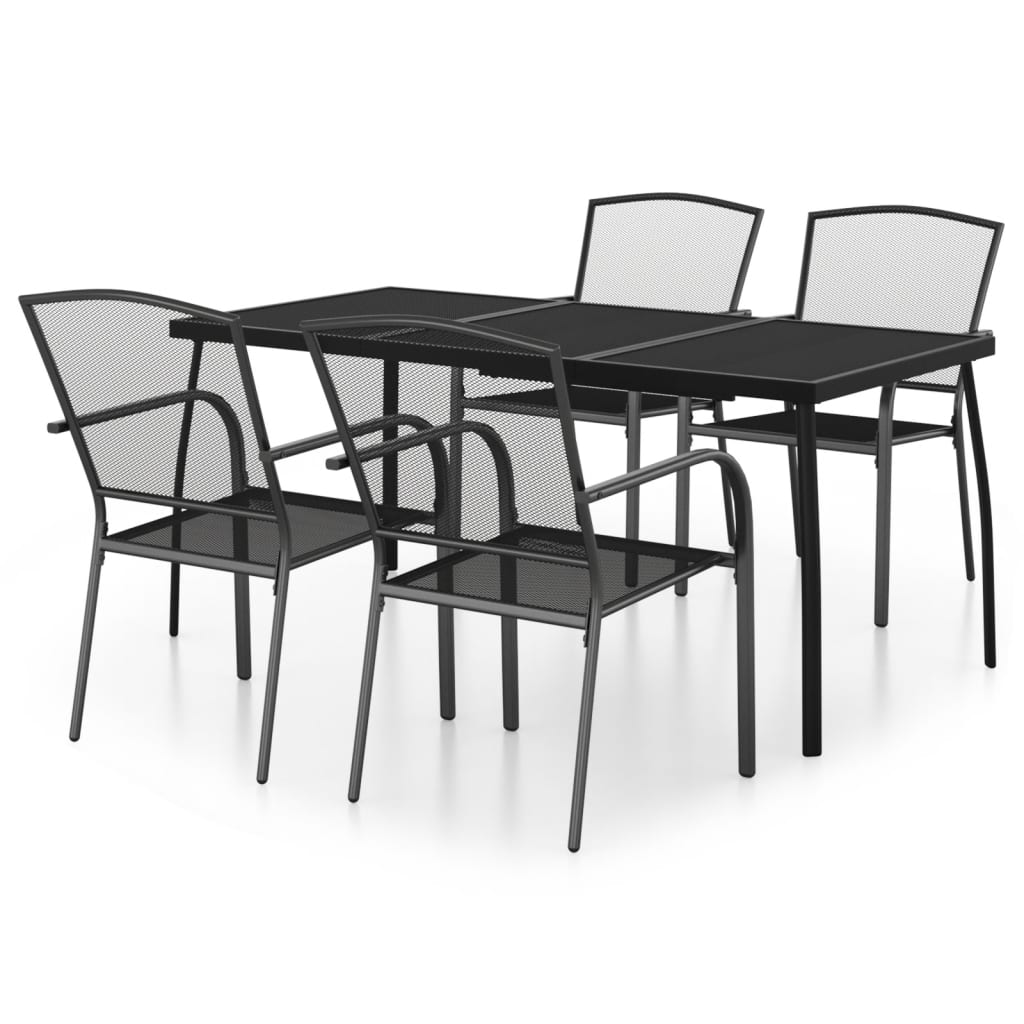 8720845890018_a_en_hd_1 vidaXL 5 Piece Garden Dining Set Anthracite Steel - Image 2