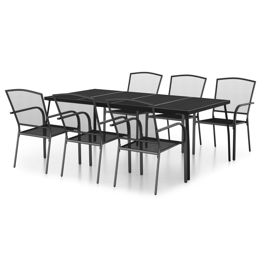 8720845890025_a_en_hd_1 vidaXL 7 Piece Garden Dining Set Anthracite Steel - Image 2