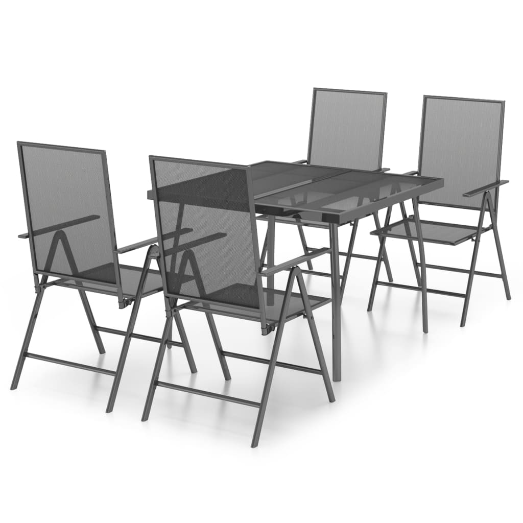 8720845890070_a_en_hd_1 vidaXL 5 Piece Garden Dining Set Anthracite Steel - Image 2