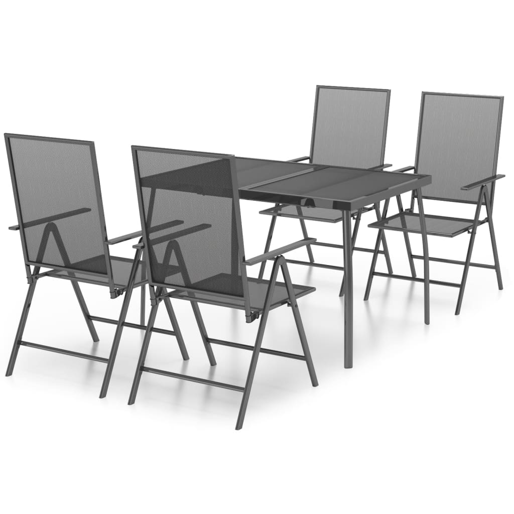 8720845890087_a_en_hd_1 vidaXL 5 Piece Garden Dining Set Anthracite Steel - Image 2