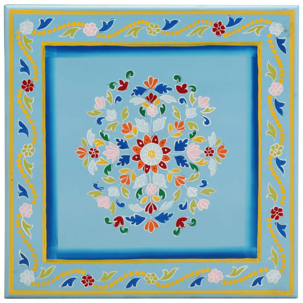 8720845890506_g_en_hd_2 vidaXL Coffee Table Turquoise Hand Painted Solid Wood Mango - Image 3