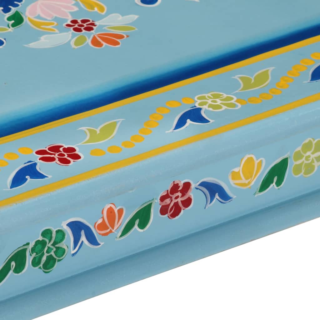 8720845890506_g_en_hd_4 vidaXL Coffee Table Turquoise Hand Painted Solid Wood Mango - Image 5