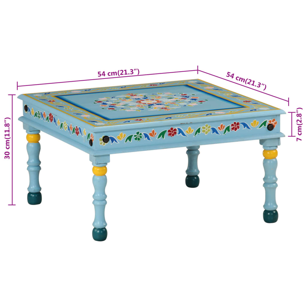 8720845890506_g_en_hd_6 vidaXL Coffee Table Turquoise Hand Painted Solid Wood Mango - Image 7