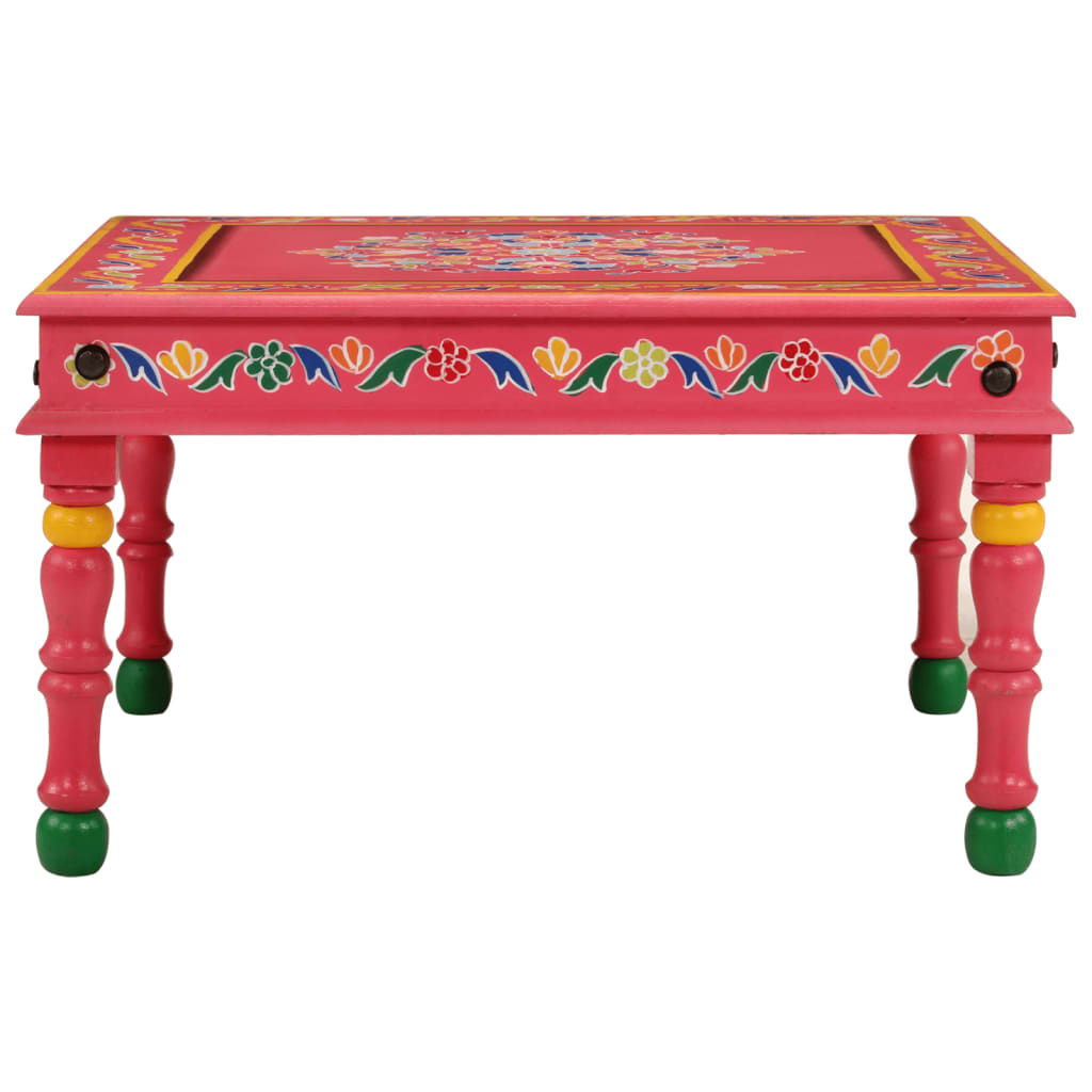 8720845890513_g_en_hd_1 vidaXL Coffee Table Pink Hand Painted Solid Wood Mango - Image 2