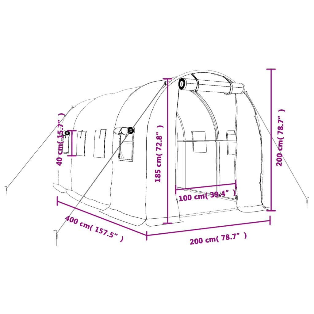 8720845891145_g_en_hd_10 vidaXL Greenhouse with Steel Frame White 8 m² 4x2x2 m - Image 12