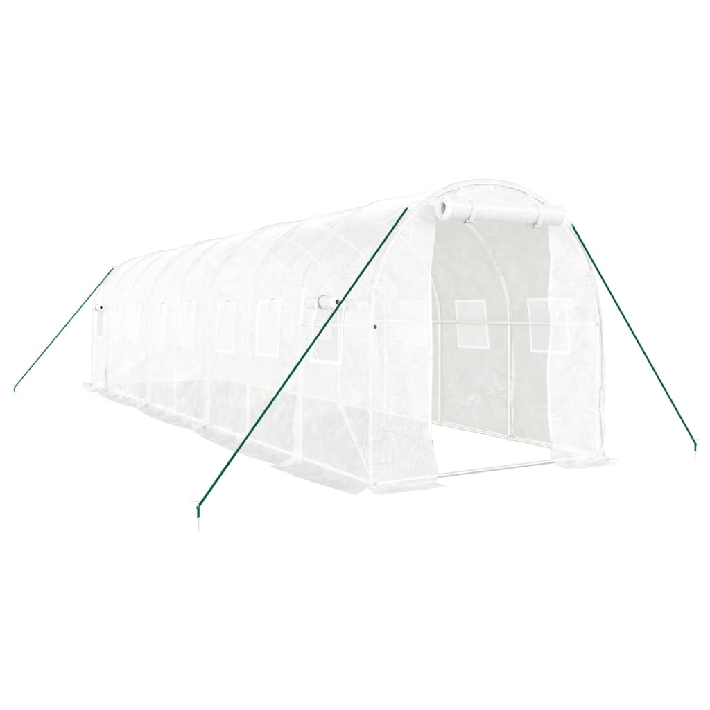 8720845891169_a_en_hd_1 vidaXL Greenhouse with Steel Frame White 16 m² 8x2x2 m - Image 2