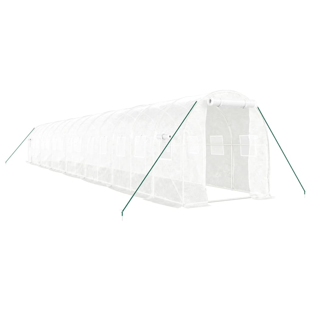 8720845891190_a_en_hd_1 vidaXL Greenhouse with Steel Frame White 28 m² 14x2x2 m - Image 2