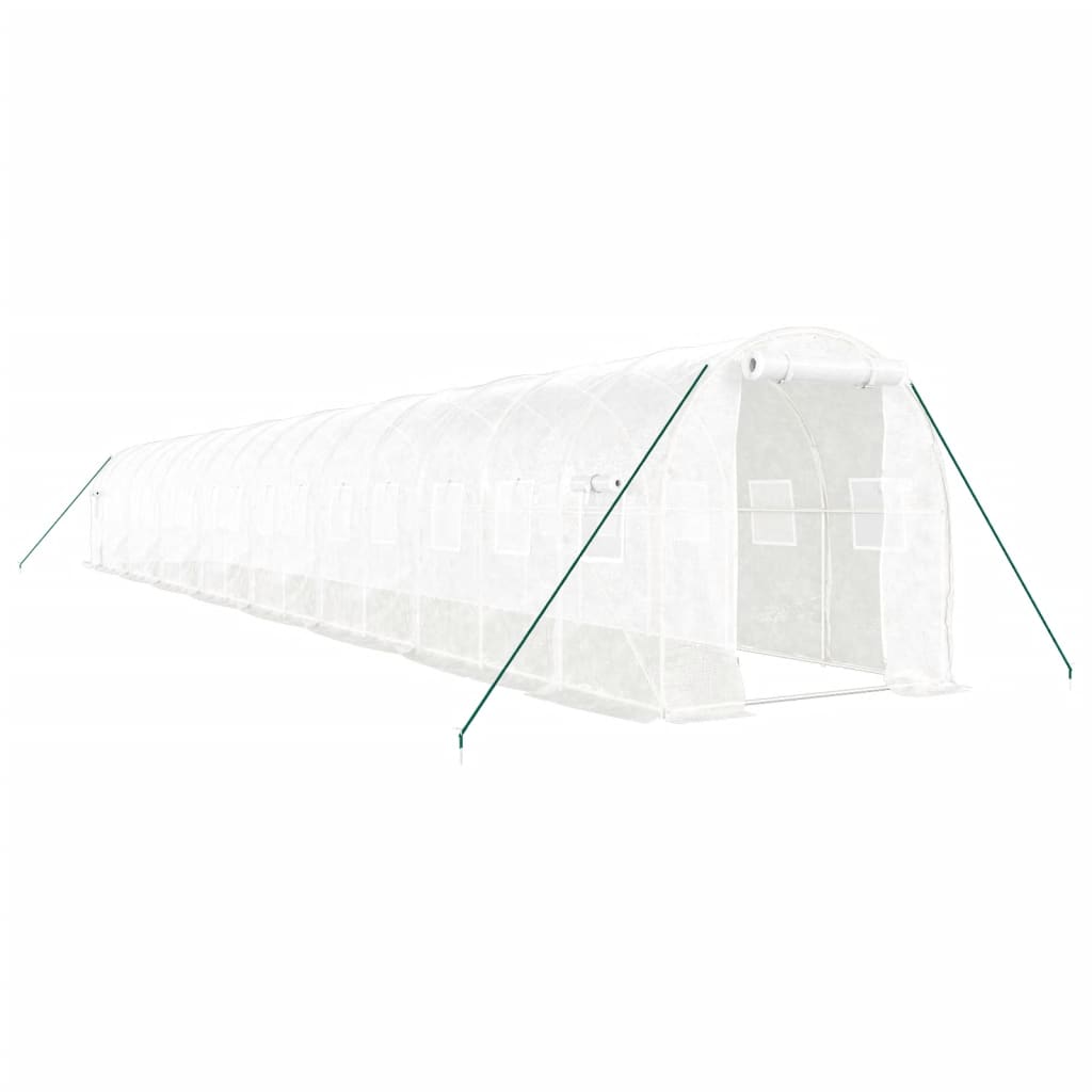 8720845891206_a_en_hd_1 vidaXL Greenhouse with Steel Frame White 32 m² 16x2x2 m - Image 2