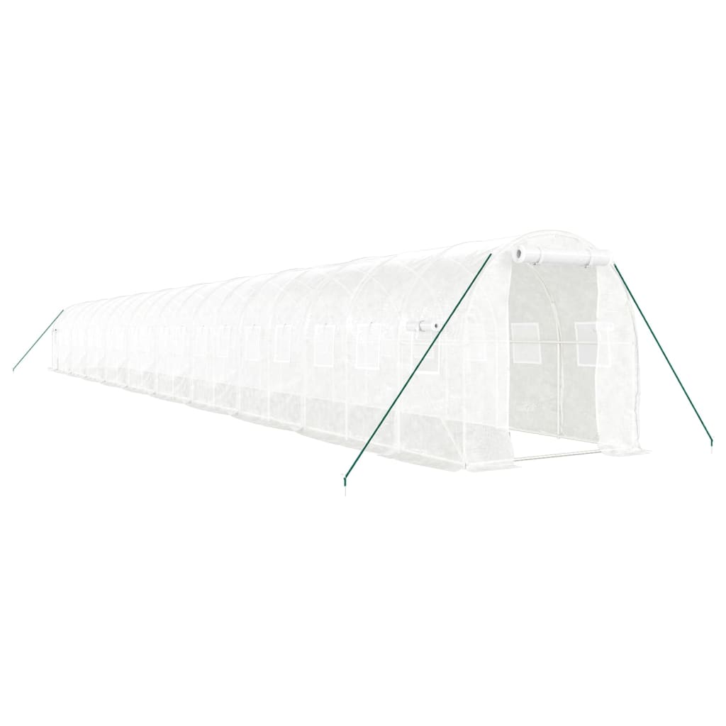 8720845891220_a_en_hd_1 vidaXL Greenhouse with Steel Frame White 40 m² 20x2x2 m - Image 2