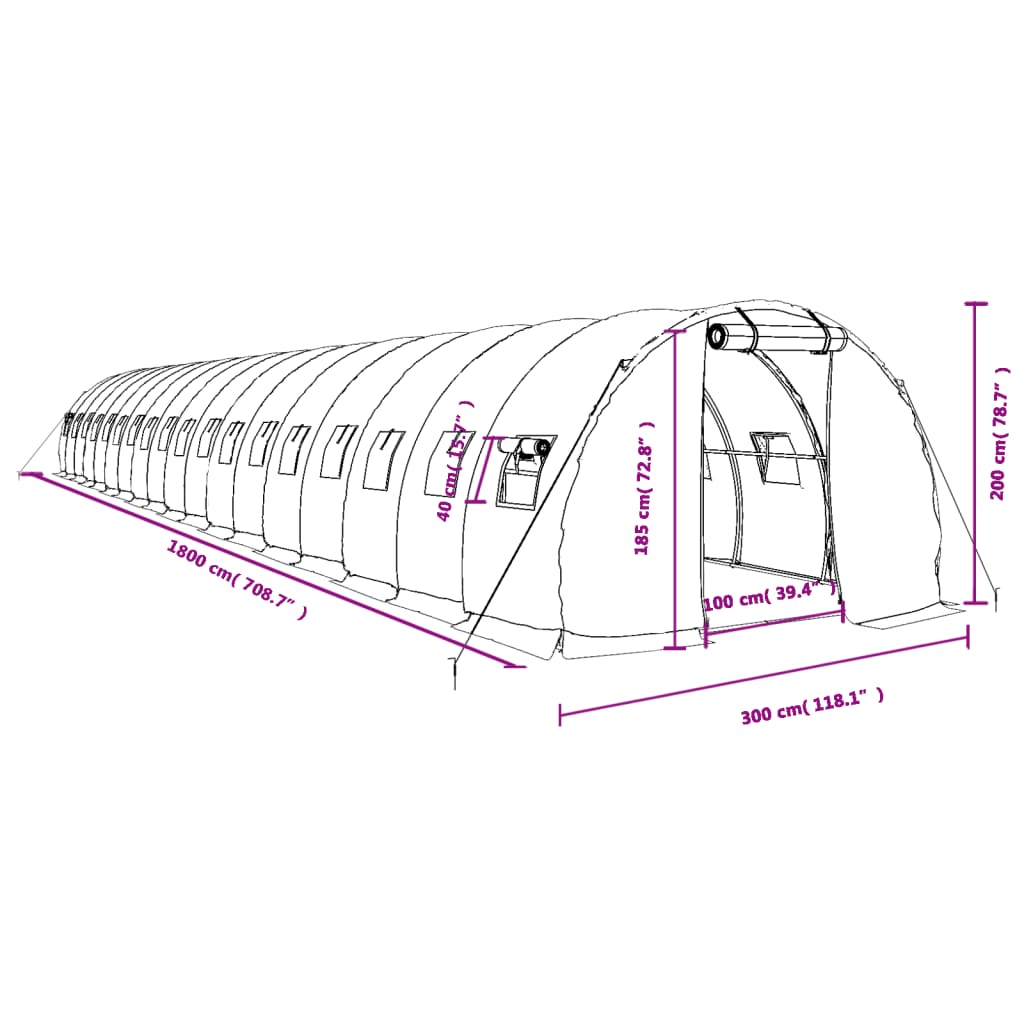 8720845891329_g_en_hd_10 vidaXL Greenhouse with Steel Frame Green 54 m² 18x3x2 m - Image 12