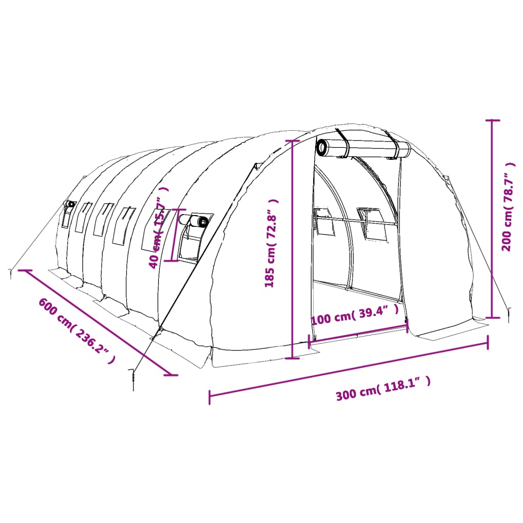 8720845891374_g_en_hd_10 vidaXL Greenhouse with Steel Frame White 18 m² 6x3x2 m - Image 12
