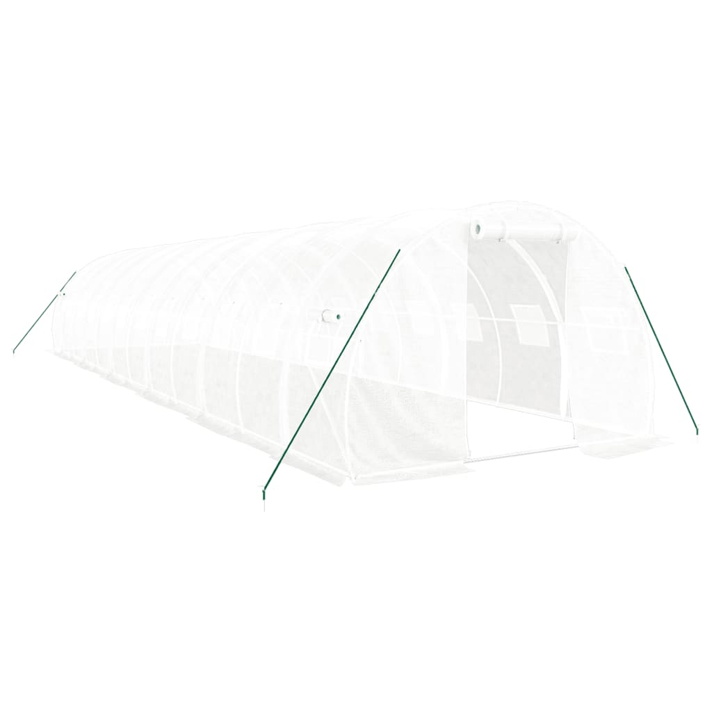 8720845891404_a_en_hd_1 vidaXL Greenhouse with Steel Frame White 36 m² 12x3x2 m - Image 2
