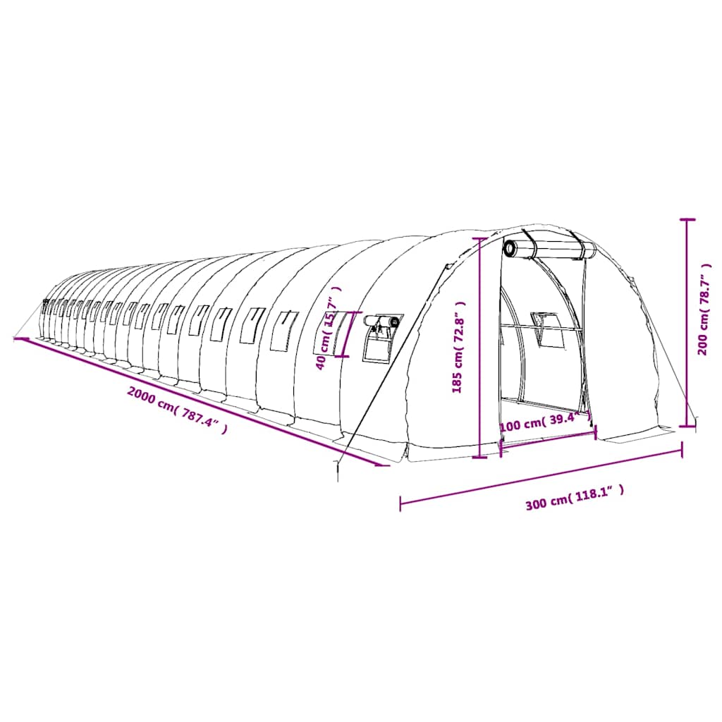 8720845891442_g_en_hd_10 vidaXL Greenhouse with Steel Frame White 60 m² 20x3x2 m - Image 12