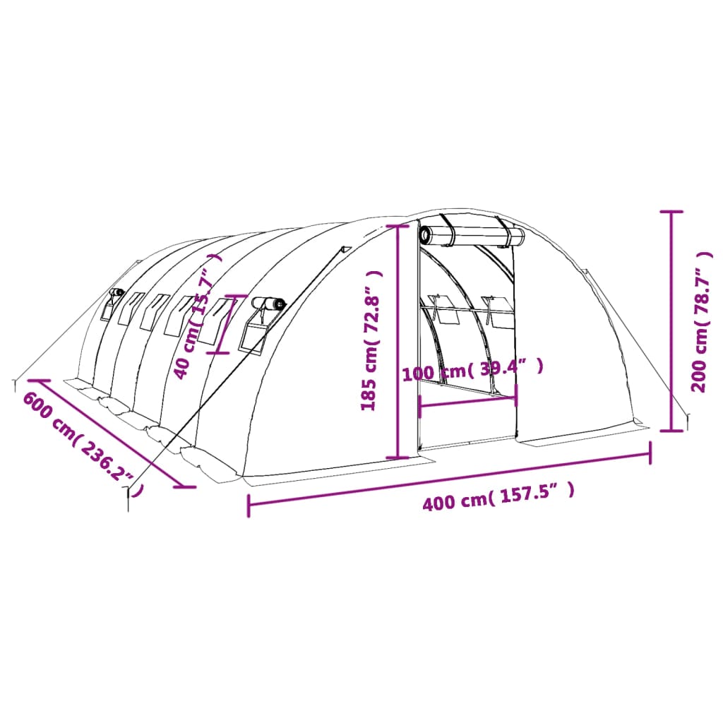 8720845891480_g_en_hd_10 vidaXL Greenhouse with Steel Frame Green 24 m² 6x4x2 m - Image 12