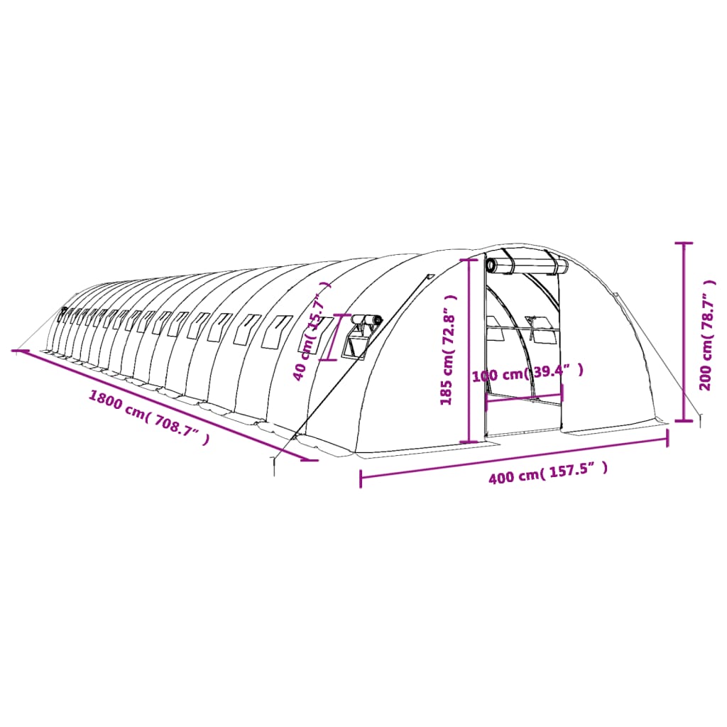 8720845891541_g_en_hd_10 vidaXL Greenhouse with Steel Frame Green 72 m² 18x4x2 m - Image 12