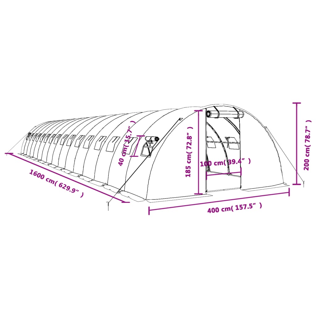8720845891640_g_en_hd_10 vidaXL Greenhouse with Steel Frame White 64 m² 16x4x2 m - Image 12