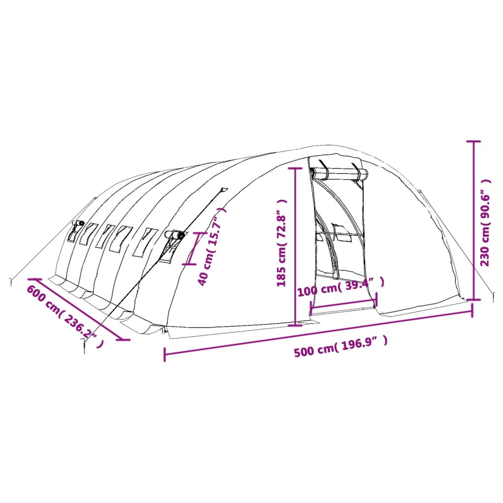 8720845891701_g_en_hd_10 vidaXL Greenhouse with Steel Frame Green 30 m² 6x5x2.3 m - Image 12