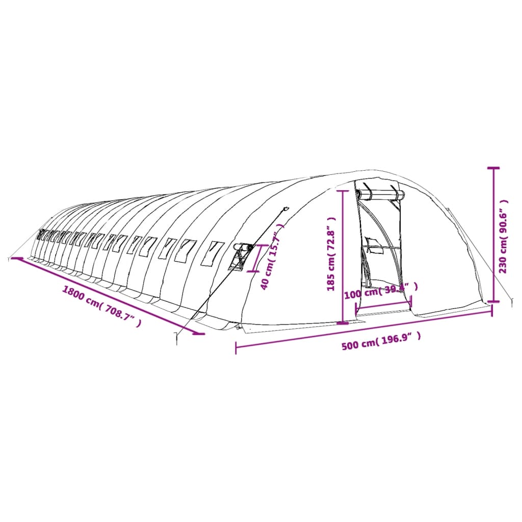 8720845891763_g_en_hd_10 vidaXL Greenhouse with Steel Frame Green 90 m² 18x5x2.3 m - Image 12