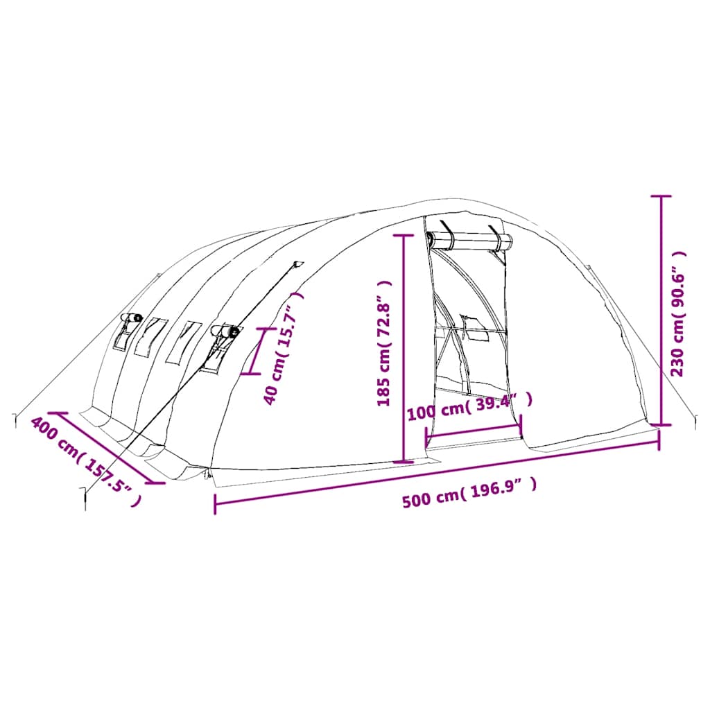 8720845891800_g_en_hd_10 vidaXL Greenhouse with Steel Frame White 20 m² 5x4x2.3 m - Image 12