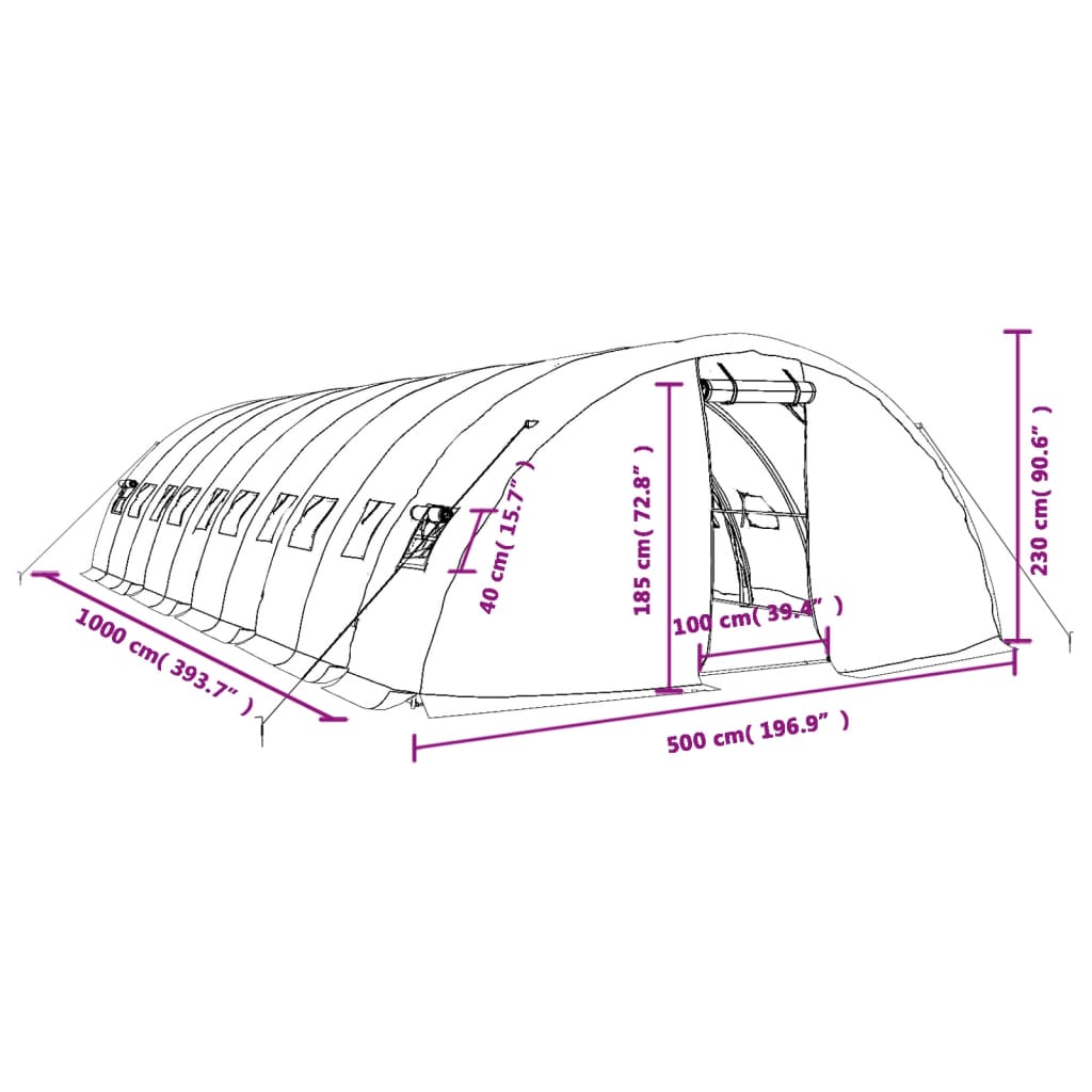 8720845891831_g_en_hd_10 vidaXL Greenhouse with Steel Frame White 50 m² 10x5x2.3 m - Image 12