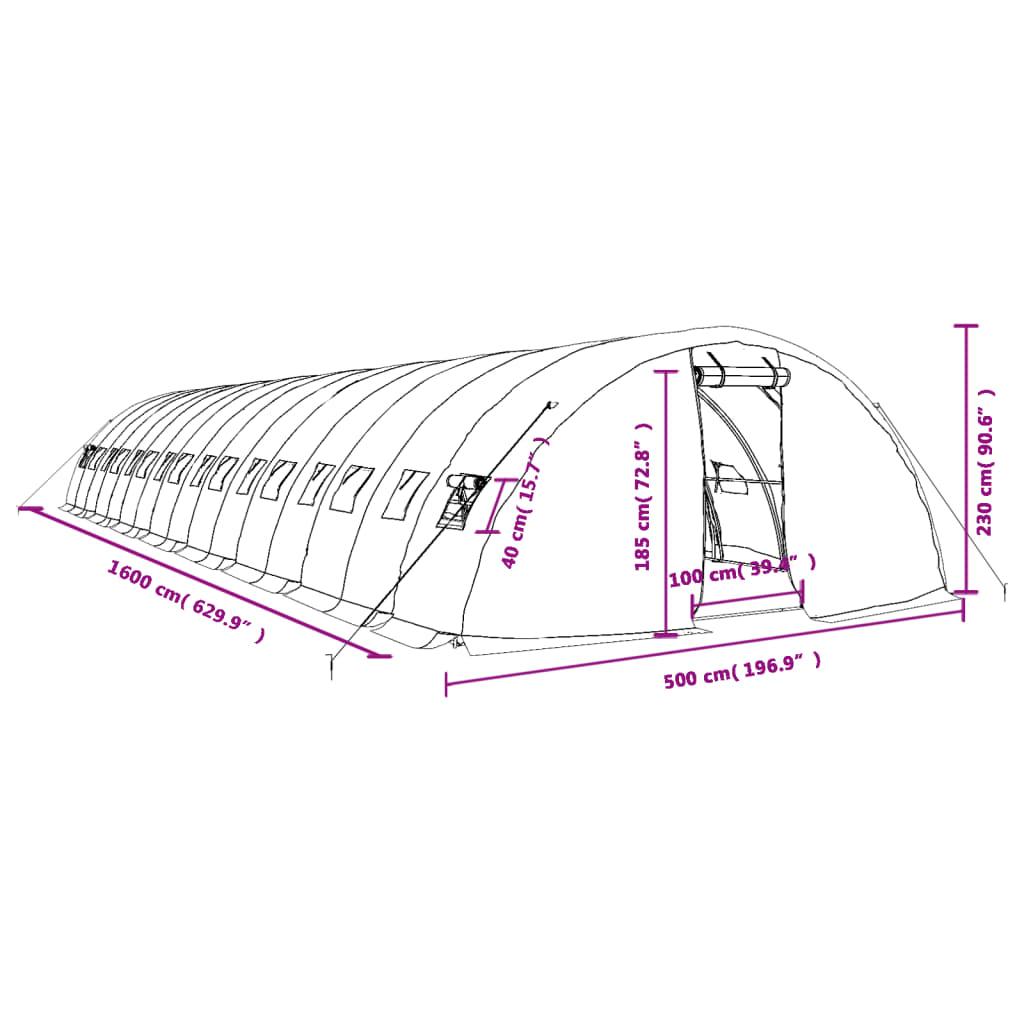 8720845891862_g_en_hd_10 vidaXL Greenhouse with Steel Frame White 80 m² 16x5x2.3 m - Image 12