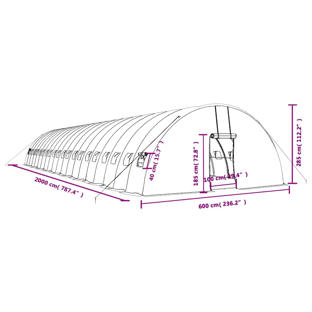 8720845891992_g_en_hd_10 vidaXL Greenhouse with Steel Frame Green 120 m² 20x6x2.85 m - Image 12