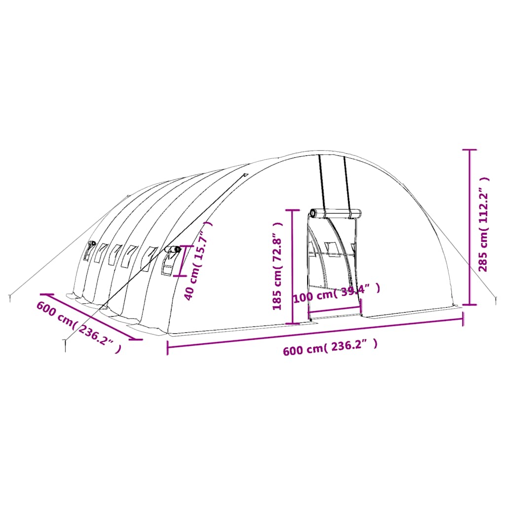 8720845892036_g_en_hd_10 vidaXL Greenhouse with Steel Frame White 36 m² 6x6x2.85 m - Image 12