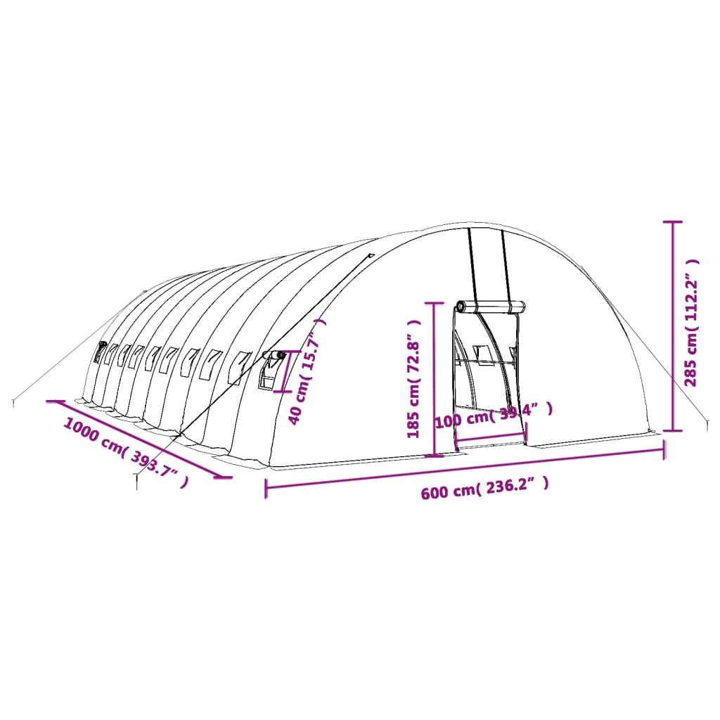 8720845892050_g_en_hd_10 vidaXL Greenhouse with Steel Frame White 60 m² 10x6x2.85 m - Image 12