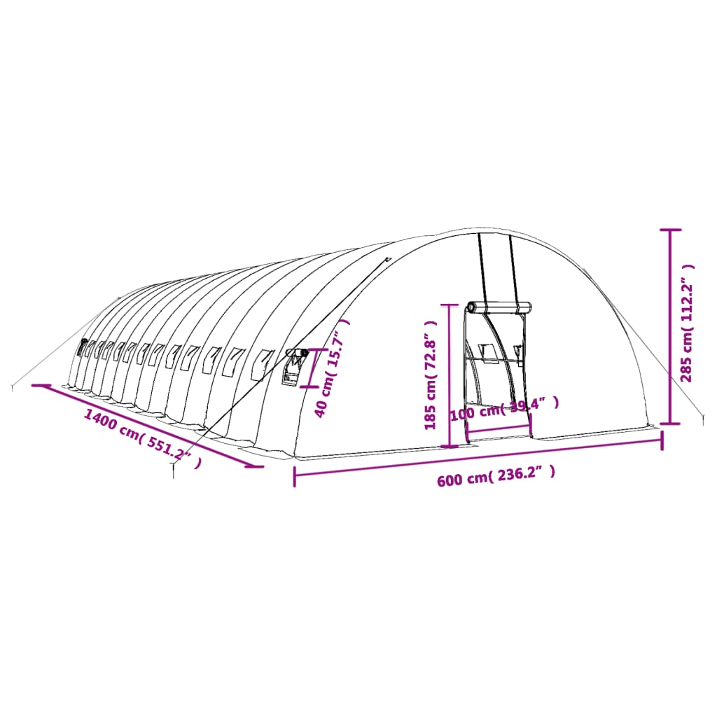 8720845892074_g_en_hd_10 vidaXL Greenhouse with Steel Frame White 84 m² 14x6x2.85 m - Image 12