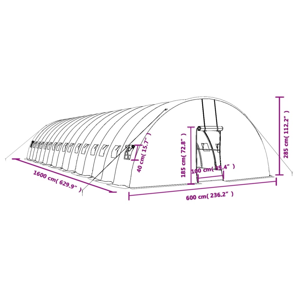 8720845892081_g_en_hd_10 vidaXL Greenhouse with Steel Frame White 96 m² 16x6x2.85 m - Image 12