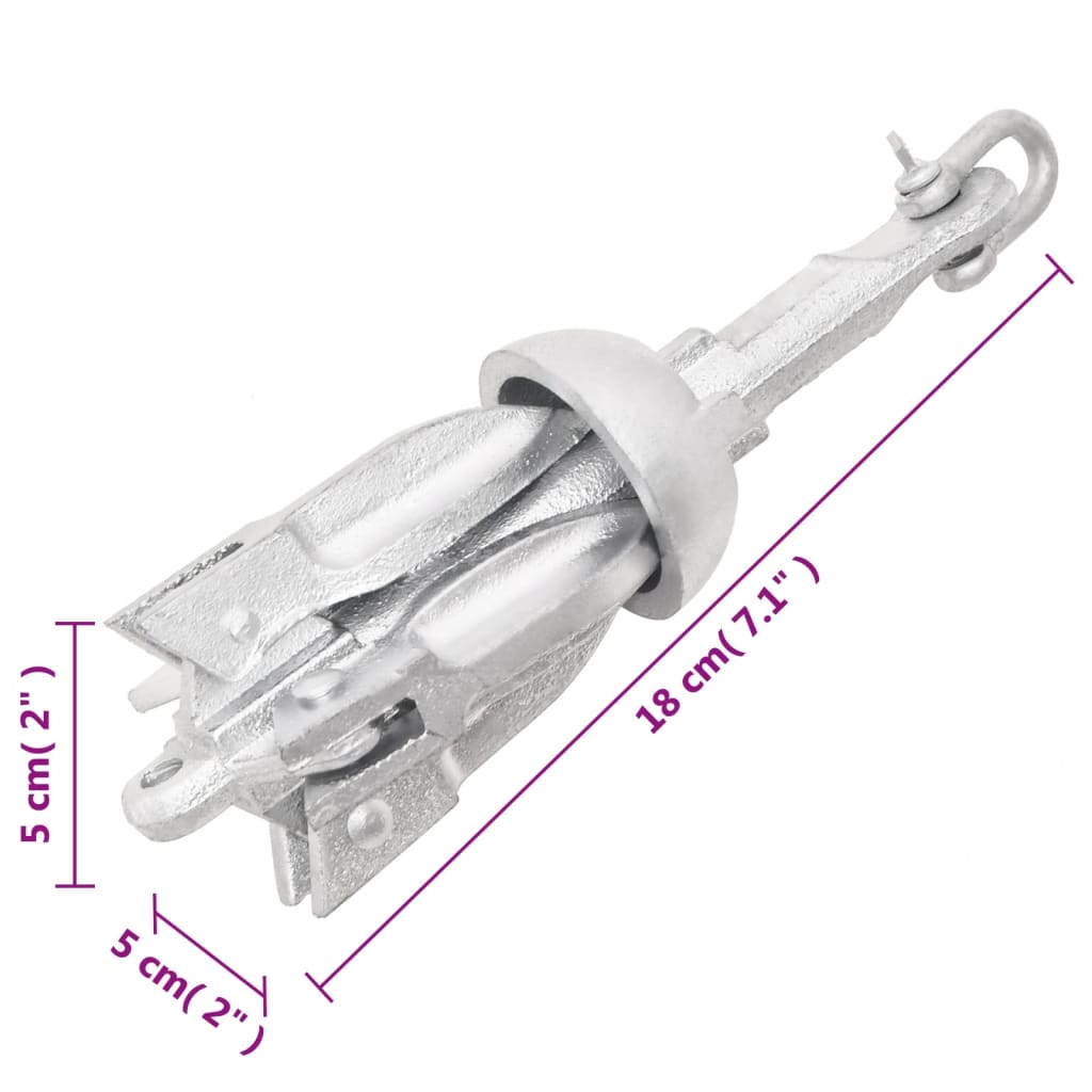 8720845892210_g_en_hd_7 vidaXL Folding Anchor Silver 0.7 kg Hot Dip Galvanized Cast Iron - Image 8