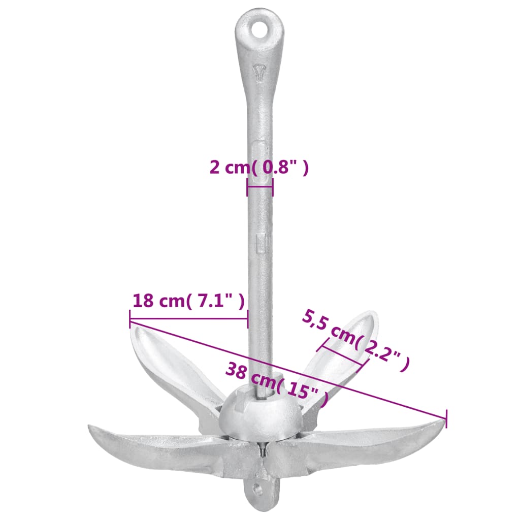8720845892289_g_en_hd_12 vidaXL Folding Anchor with Rope Silver 4 kg Hot Dip Galvanized Cast Iron - Image 13