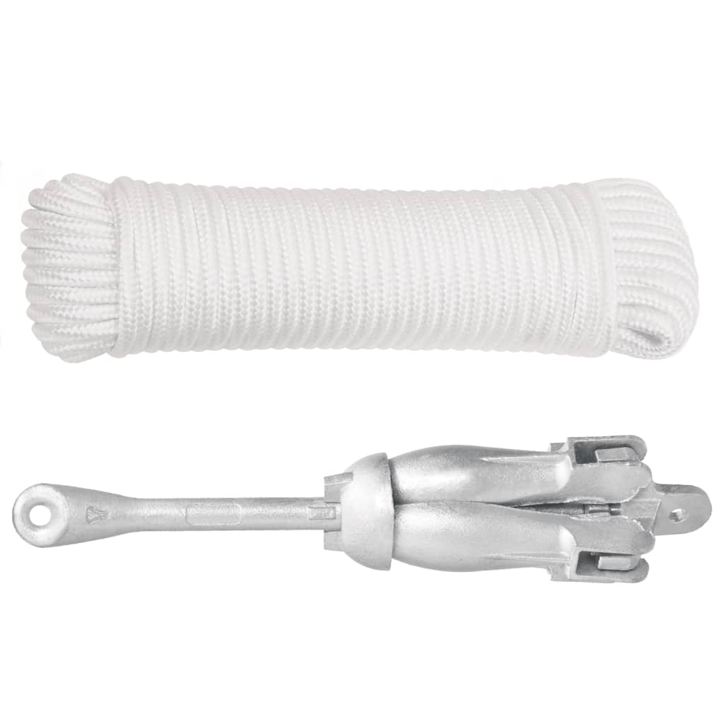 8720845892296_g_en_hd_1 vidaXL Folding Anchor with Rope Silver 6 kg Hot Dip Galvanized Cast Iron - Image 2