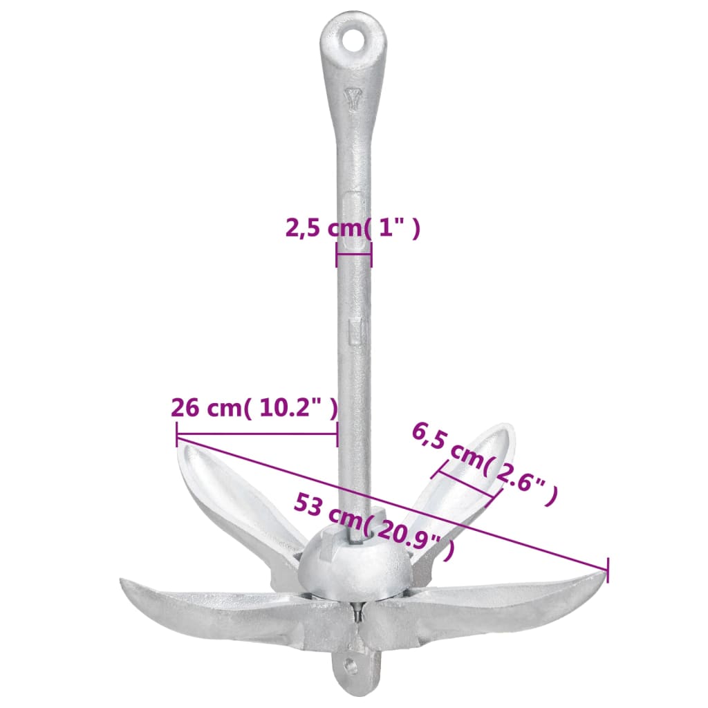 8720845892302_g_en_hd_12 vidaXL Folding Anchor with Rope Silver 8 kg Hot Dip Galvanized Cast Iron - Image 13