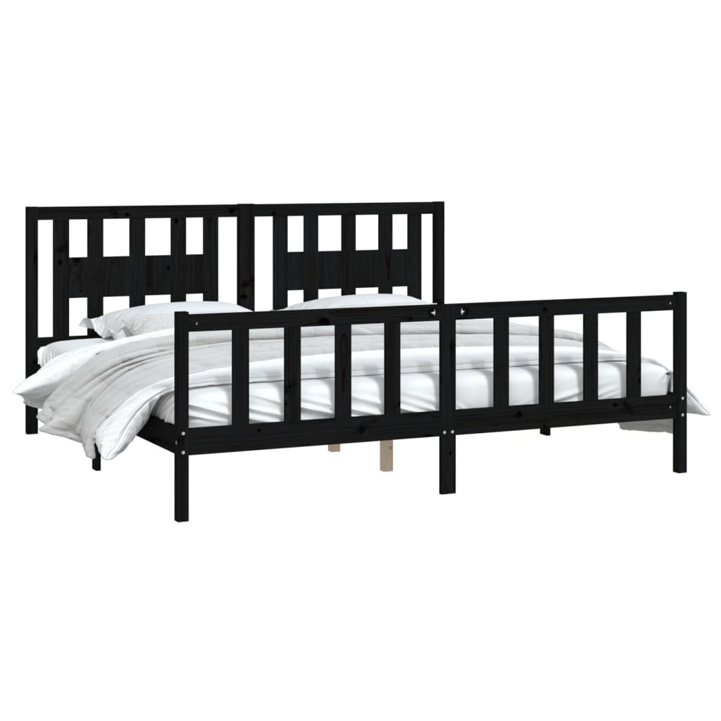 8720845893729_g_en_hd_1 vidaXL Bed Frame without Mattress Black Solid Wood Pine 183x203 cm King - Image 3
