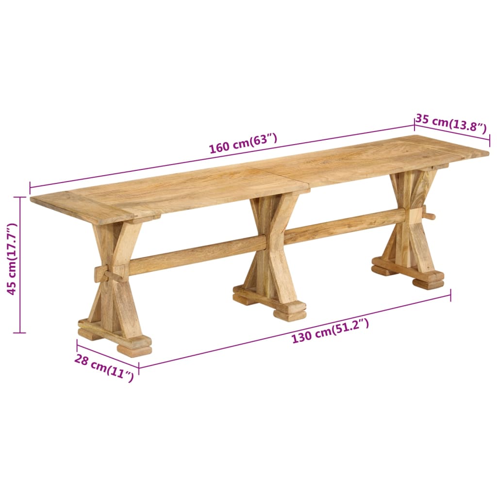 8720845894276_g_en_hd_8 vidaXL Bench 160x35x45 cm Solid Wood Mango - Image 9