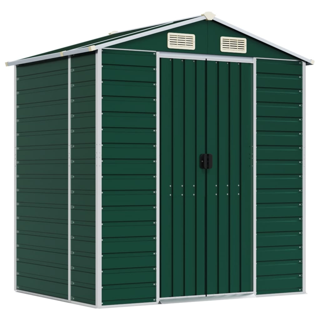 8720845894320_a_en_hd_1 vidaXL Garden Shed Green 191x130x198 cm Galvanised Steel - Image 2