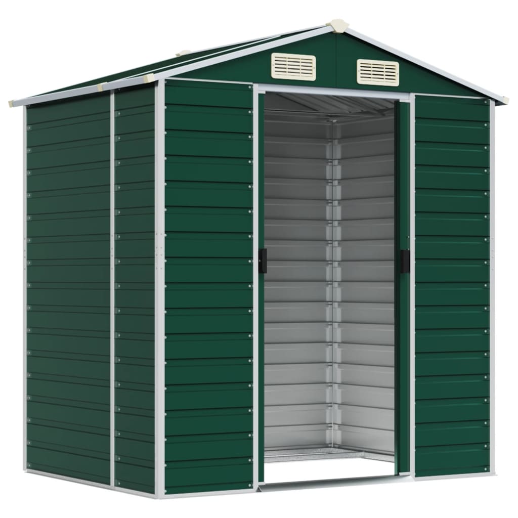 8720845894320_g_en_hd_1 vidaXL Garden Shed Green 191x130x198 cm Galvanised Steel - Image 3