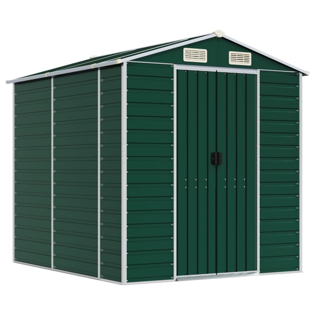 8720845894337_a_en_hd_1 vidaXL Garden Shed Green 191x215x198 cm Galvanised Steel - Image 2