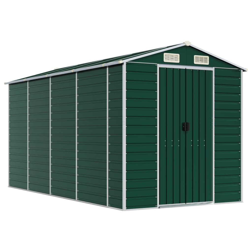 8720845894351_a_en_hd_1 vidaXL Garden Shed Green 191x385x198 cm Galvanised Steel - Image 2
