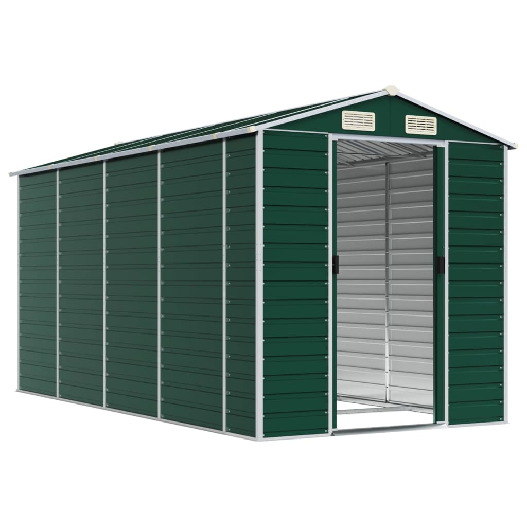 8720845894351_g_en_hd_1 vidaXL Garden Shed Green 191x385x198 cm Galvanised Steel - Image 3