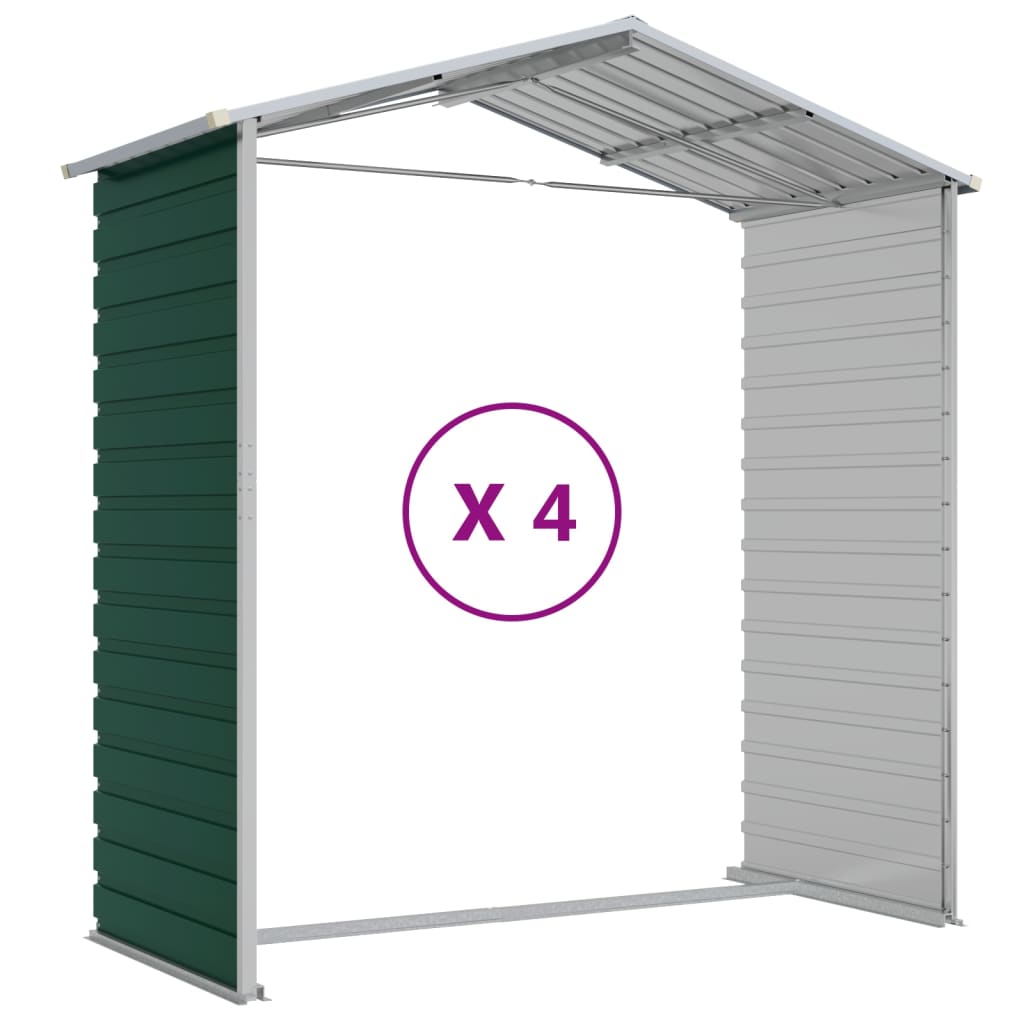8720845894351_g_en_hd_7 vidaXL Garden Shed Green 191x385x198 cm Galvanised Steel - Image 9
