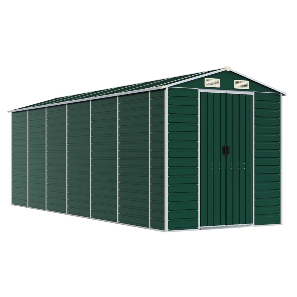 8720845894375_a_en_hd_1 vidaXL Garden Shed Green 191x555x198 cm Galvanised Steel - Image 2