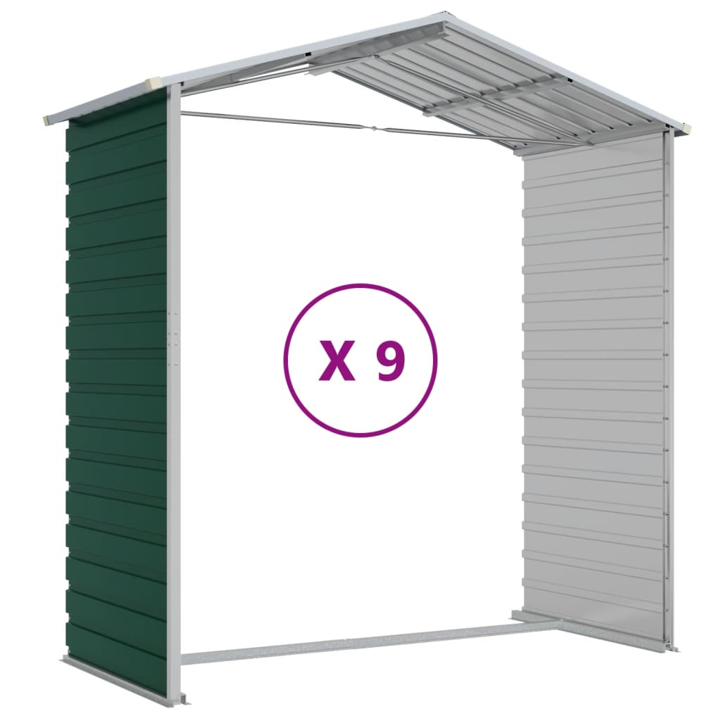 8720845894405_g_en_hd_7 vidaXL Garden Shed Green 191x810x198 cm Galvanised Steel - Image 9